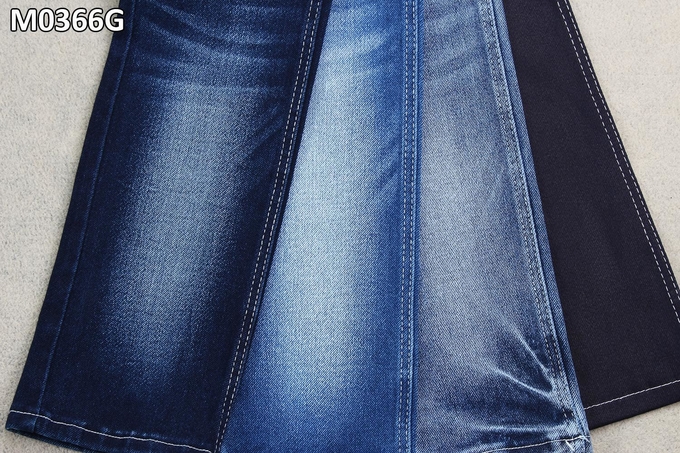 Tela de trama colorida 59 da sarja da sarja de Nimes do estiramento com  cor misturada branca azul preta no verso